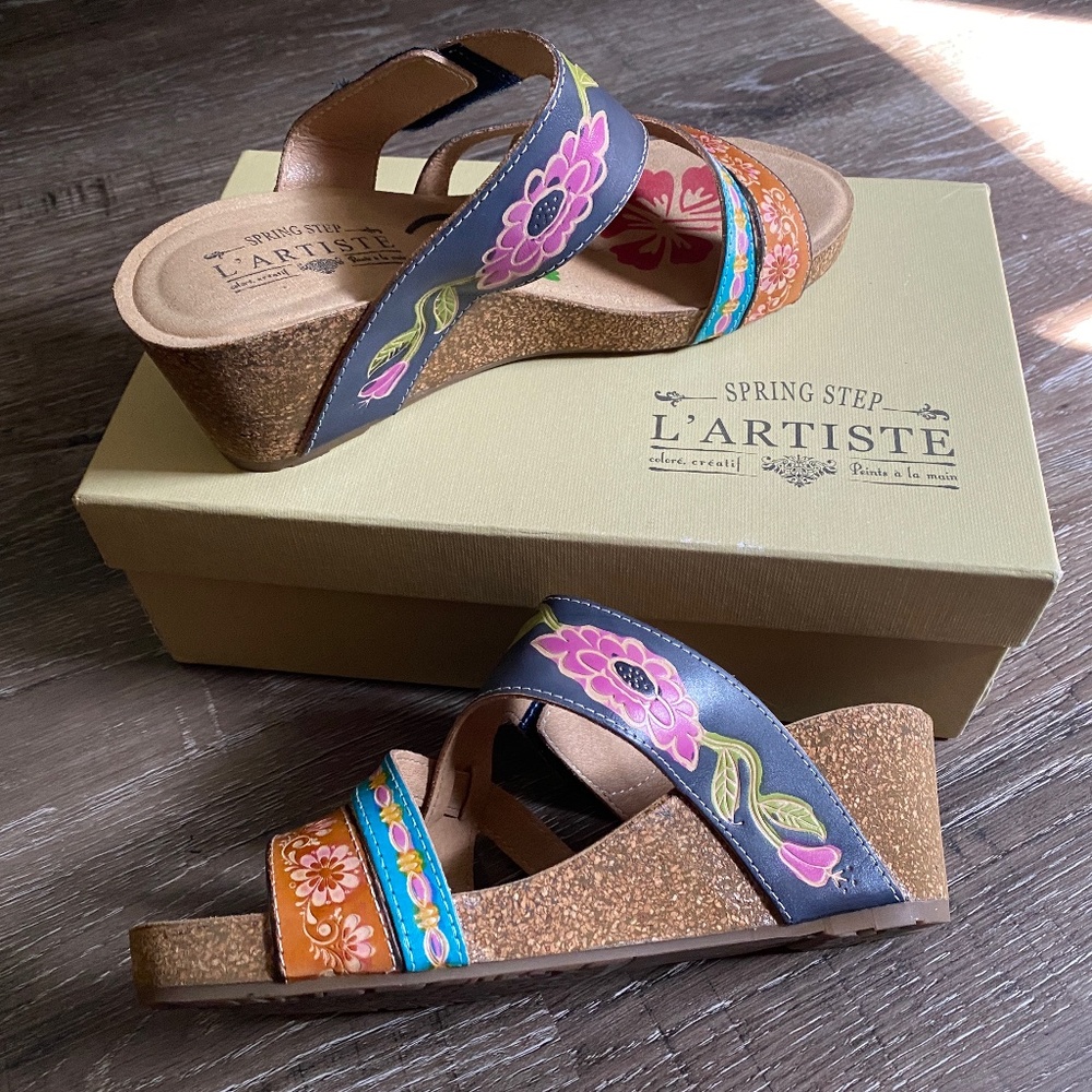Ladies cork wedge sandles
